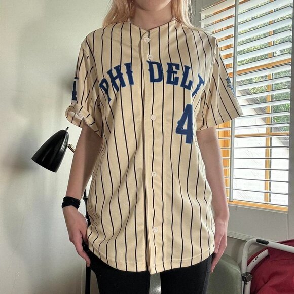 Other Other - Phi Delt LiveLikeLou Cream Pinstripe Baseball Jersey - Size M